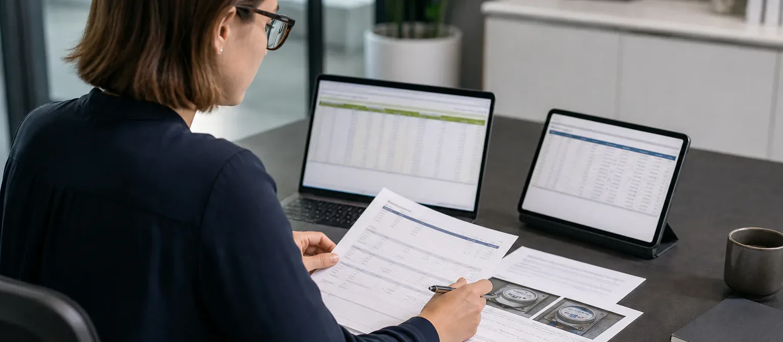 An ESG analyst reconciling utility evidence and sustainability reporting records